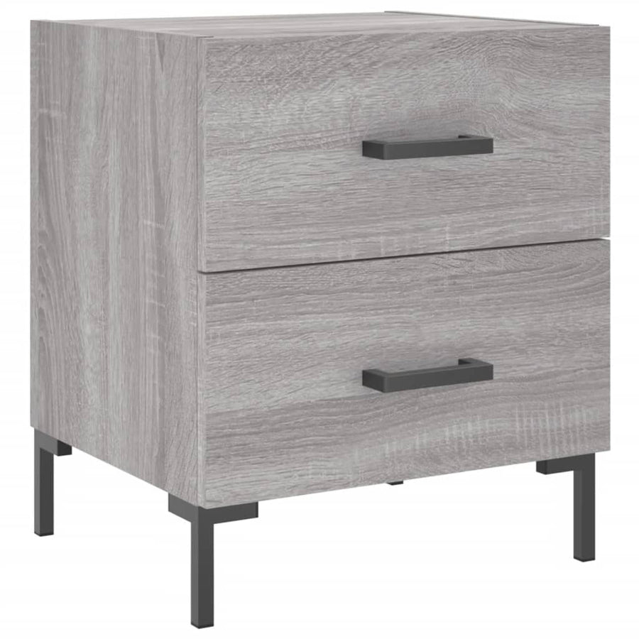 Nachtkastje 40X35X47,5 Cm Bewerkt Hout Eikenkleur 1 Grijs sonoma