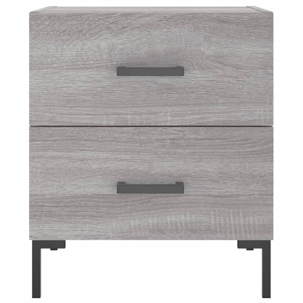 Nachtkastje 40X35X47,5 Cm Bewerkt Hout Eikenkleur 1 Grijs sonoma