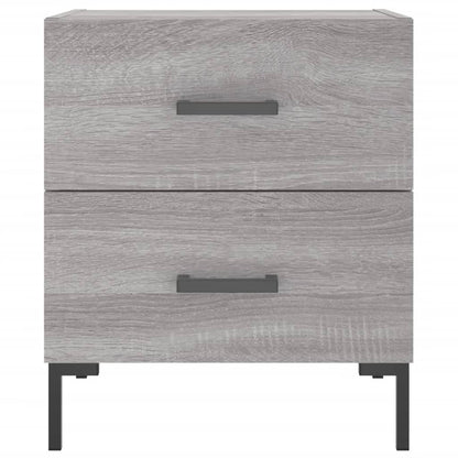 Nachtkastje 40X35X47,5 Cm Bewerkt Hout Eikenkleur 1 Grijs sonoma