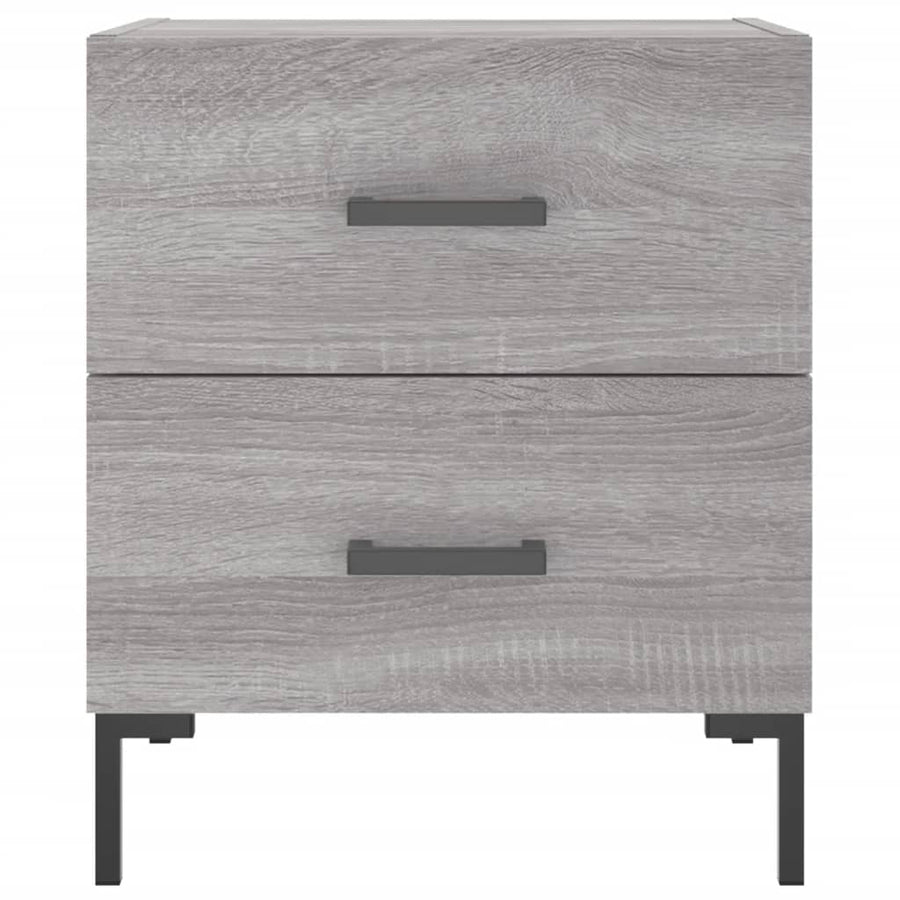 Nachtkastje 40X35X47,5 Cm Bewerkt Hout Eikenkleur 1 Grijs sonoma