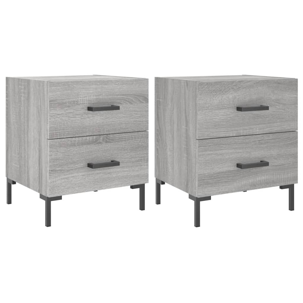 Nachtkastjes 2 St 40X35X47,5 Cm Bewerkt Hout Grijs Sonoma Eiken
