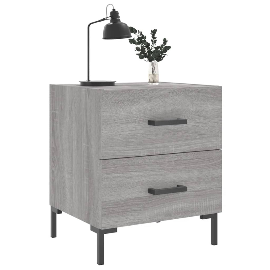 Nachtkastjes 2 St 40X35X47,5 Cm Bewerkt Hout Grijs Sonoma Eiken