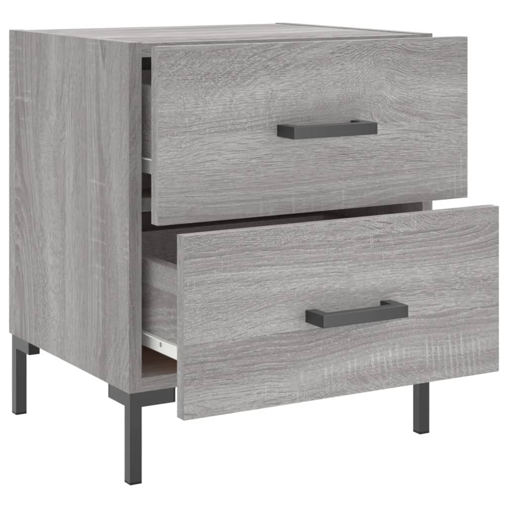 Nachtkastjes 2 St 40X35X47,5 Cm Bewerkt Hout Grijs Sonoma Eiken