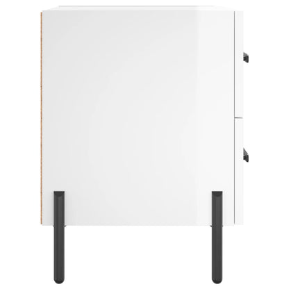 Nachtkastjes 2 St 40X35X47,5 Cm Bewerkt Hout Hoogglans Wit