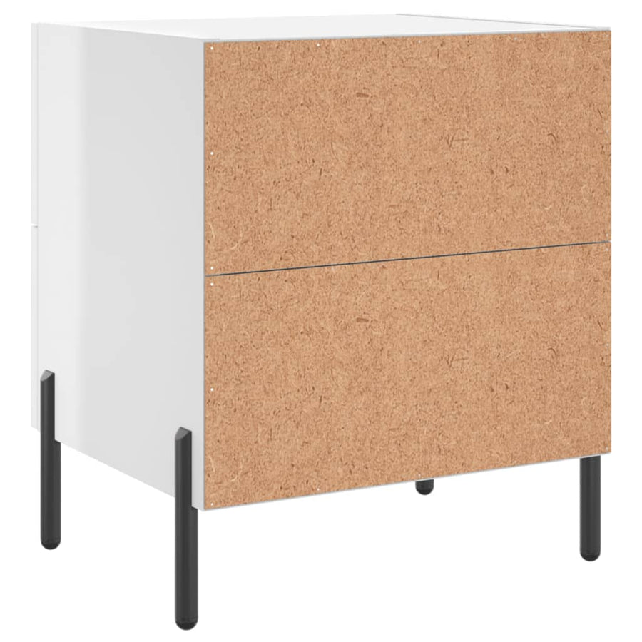 Nachtkastjes 2 St 40X35X47,5 Cm Bewerkt Hout Hoogglans Wit