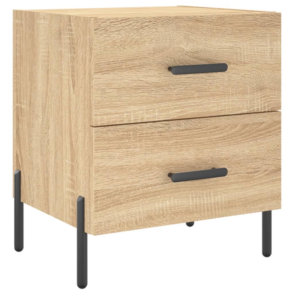 Nachtkastje 40X35X47,5 Cm Bewerkt Hout Kleurig 1 Sonoma eiken