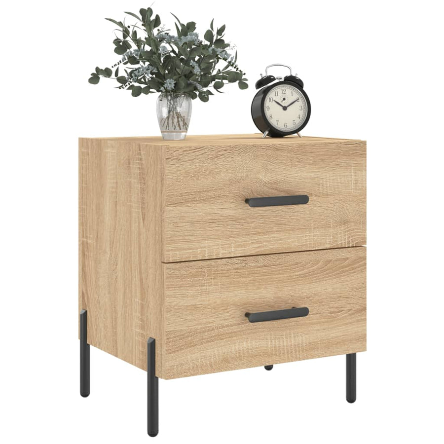 Nachtkastje 40X35X47,5 Cm Bewerkt Hout Kleurig 1 Sonoma eiken