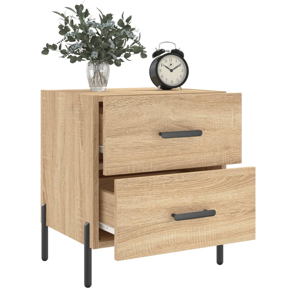 Nachtkastje 40X35X47,5 Cm Bewerkt Hout Kleurig 1 Sonoma eiken