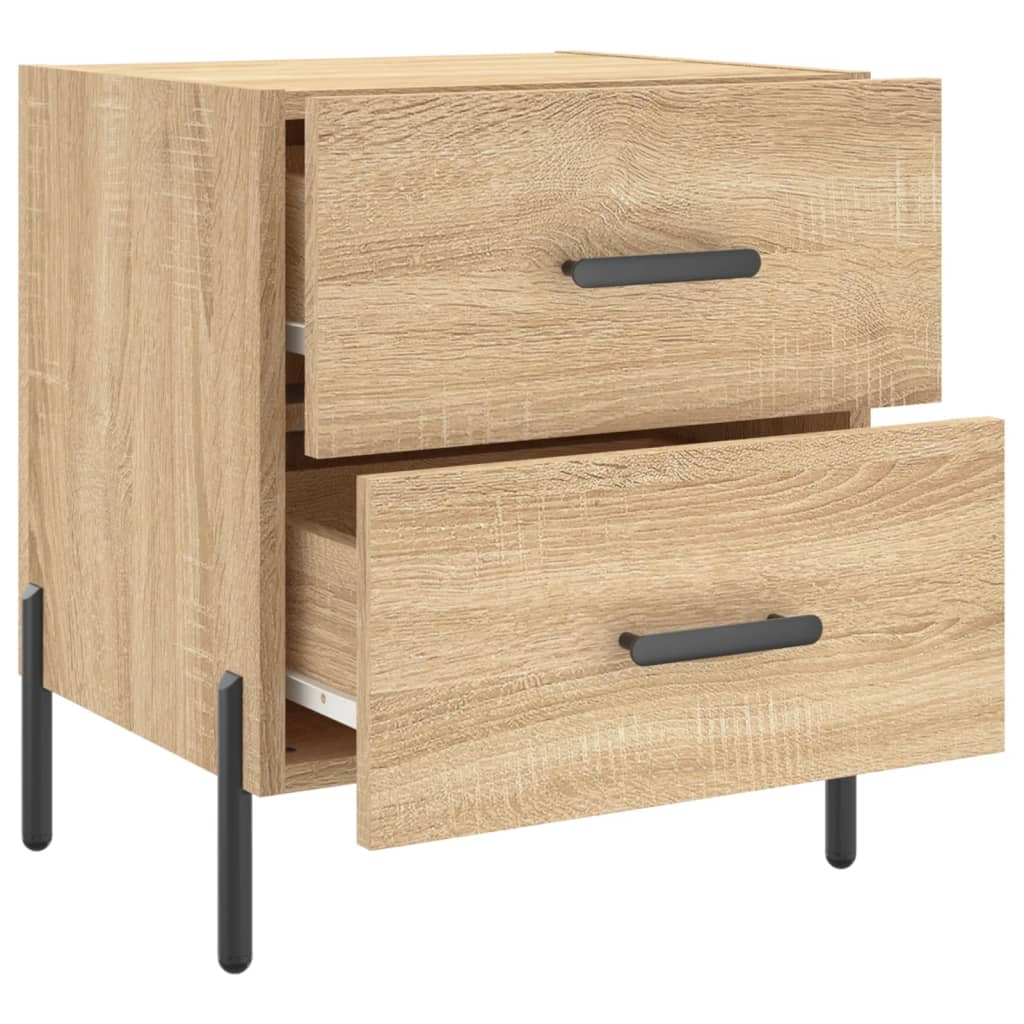 Nachtkastje 40X35X47,5 Cm Bewerkt Hout Kleurig 1 Sonoma eiken