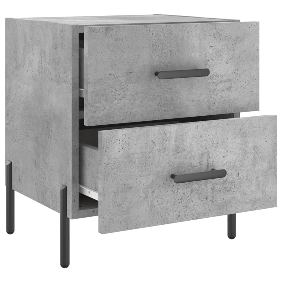 Nachtkastje 40X35X47,5 Cm Bewerkt Hout 1 Betongrijs