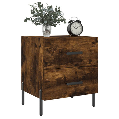 Nachtkastje 40X35X47,5 Cm Bewerkt Hout Gerookt Eikenkleurig