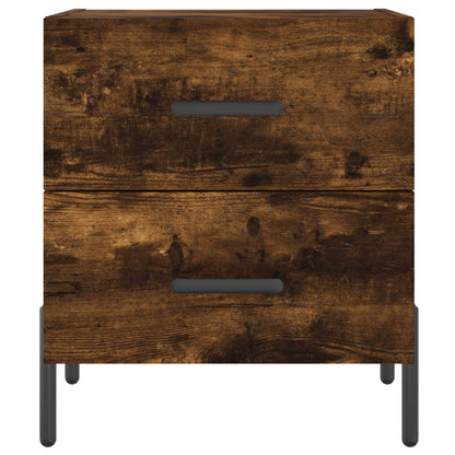 Nachtkastje 40X35X47,5 Cm Bewerkt Hout Gerookt Eikenkleurig