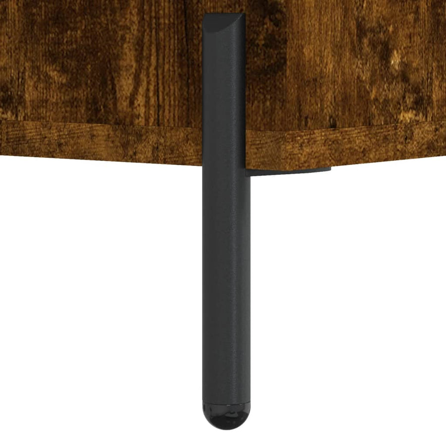 Nachtkastje 40X35X47,5 Cm Bewerkt Hout Gerookt Eikenkleurig