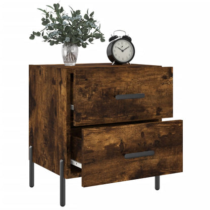 Nachtkastjes 2 St 40X35X47,5 Cm Bewerkt Hout Gerookt Eikenkleur