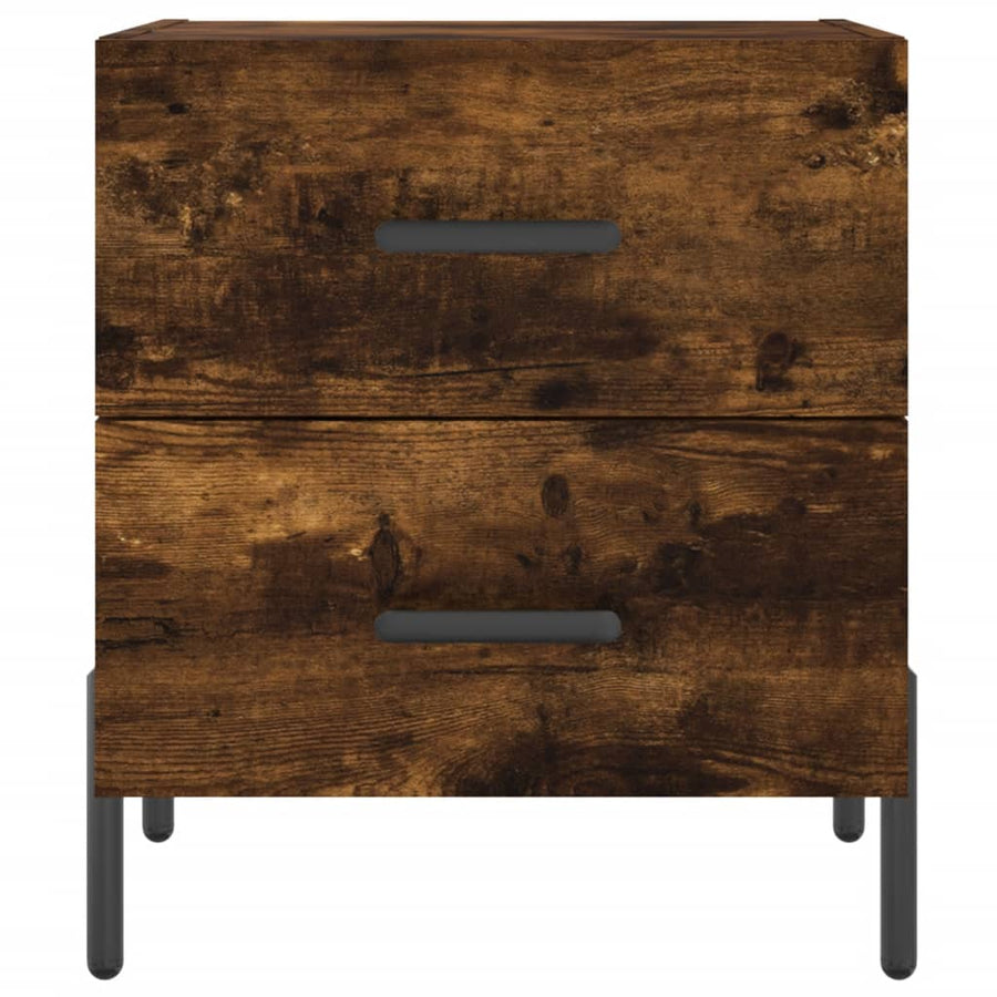 Nachtkastjes 2 St 40X35X47,5 Cm Bewerkt Hout Gerookt Eikenkleur