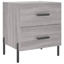 Nachtkastje 40X35X47,5 Cm Bewerkt Hout Eikenkleur 1 Grijs sonoma