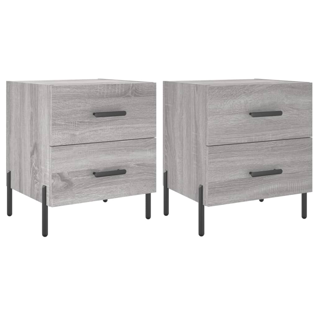 Nachtkastjes 2 St 40X35X47,5 Cm Bewerkt Hout Grijs Sonoma Eiken