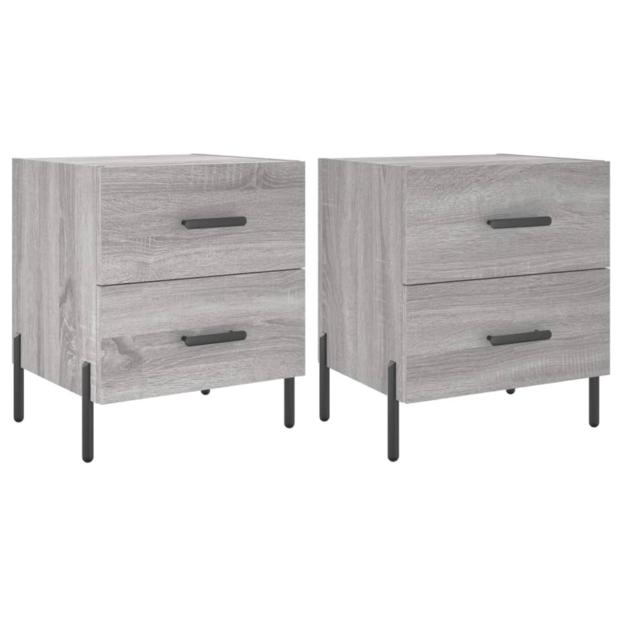 Nachtkastjes 2 St 40X35X47,5 Cm Bewerkt Hout Grijs Sonoma Eiken