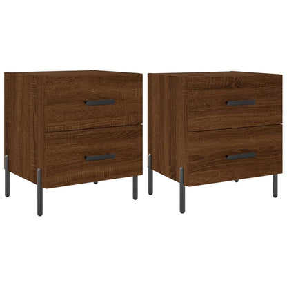 Nachtkastjes 2 St 40X35X47,5 Cm Bewerkt Hout Bruin Eikenkleur