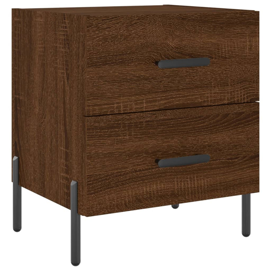 Nachtkastjes 2 St 40X35X47,5 Cm Bewerkt Hout Bruin Eikenkleur