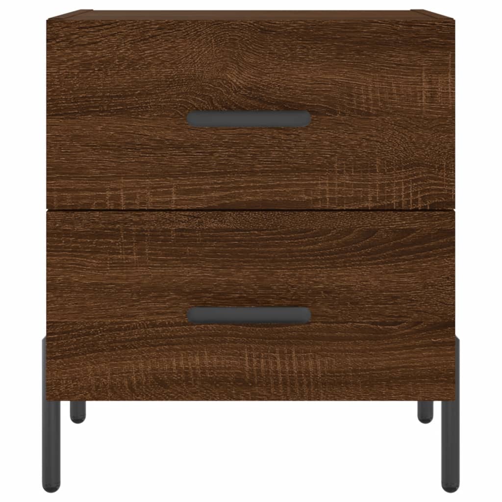 Nachtkastjes 2 St 40X35X47,5 Cm Bewerkt Hout Bruin Eikenkleur
