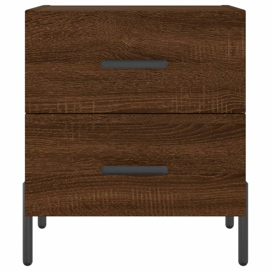 Nachtkastjes 2 St 40X35X47,5 Cm Bewerkt Hout Bruin Eikenkleur