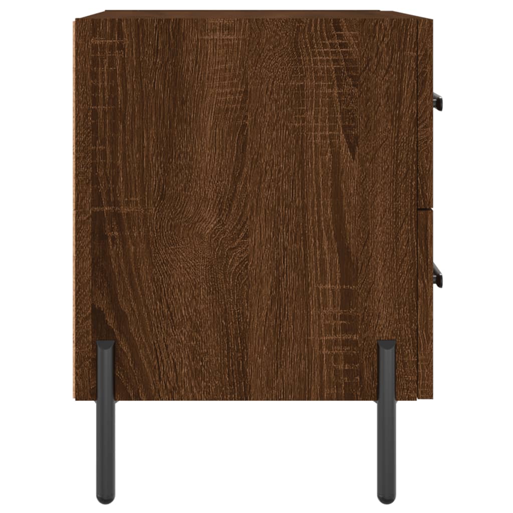 Nachtkastjes 2 St 40X35X47,5 Cm Bewerkt Hout Bruin Eikenkleur