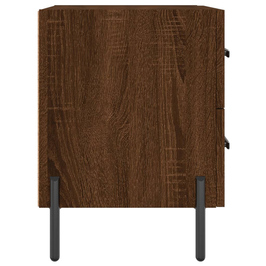 Nachtkastjes 2 St 40X35X47,5 Cm Bewerkt Hout Bruin Eikenkleur
