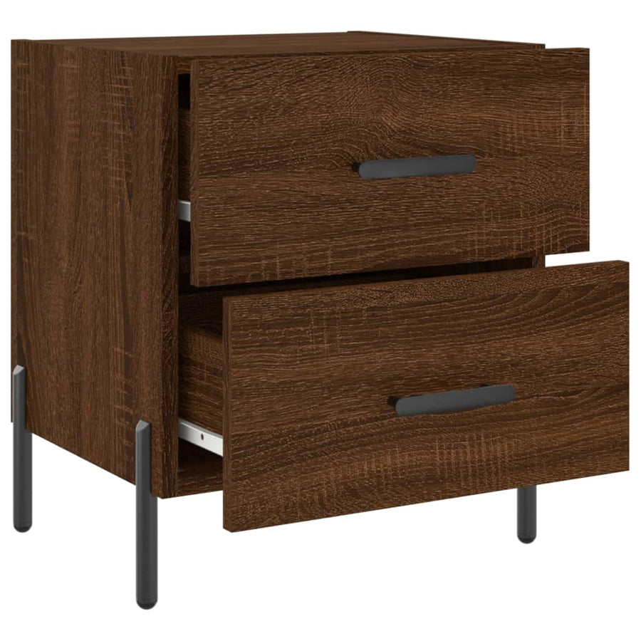 Nachtkastjes 2 St 40X35X47,5 Cm Bewerkt Hout Bruin Eikenkleur