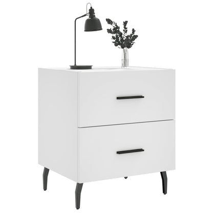 Nachtkastje 40X35X47,5 Cm Bewerkt Hout 1 Wit