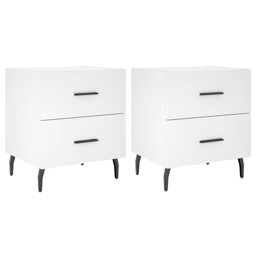 Nachtkastjes 2 St 40X35X47,5 Cm Bewerkt Hout Wit