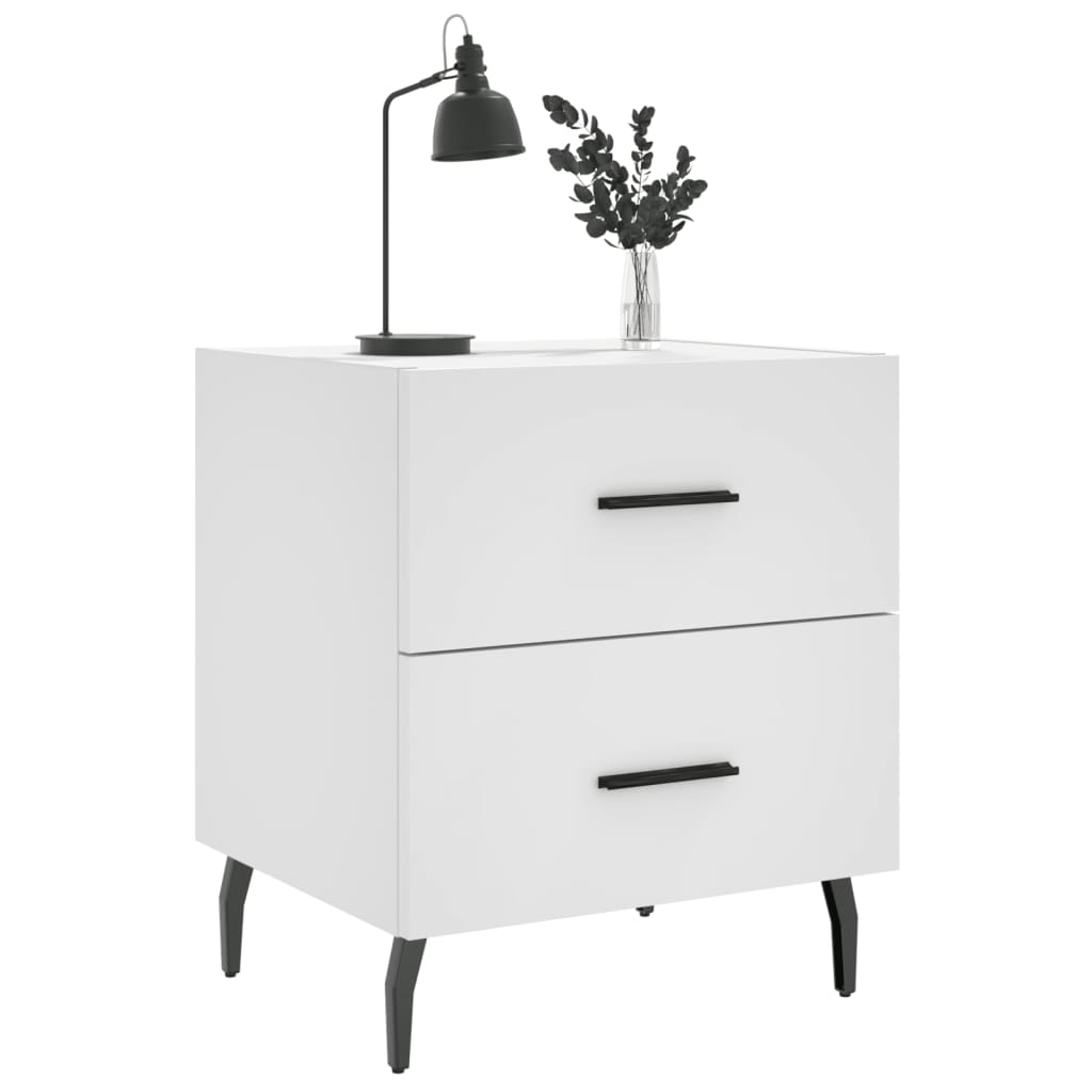 Nachtkastjes 2 St 40X35X47,5 Cm Bewerkt Hout Wit