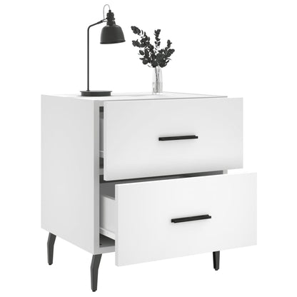Nachtkastjes 2 St 40X35X47,5 Cm Bewerkt Hout Wit