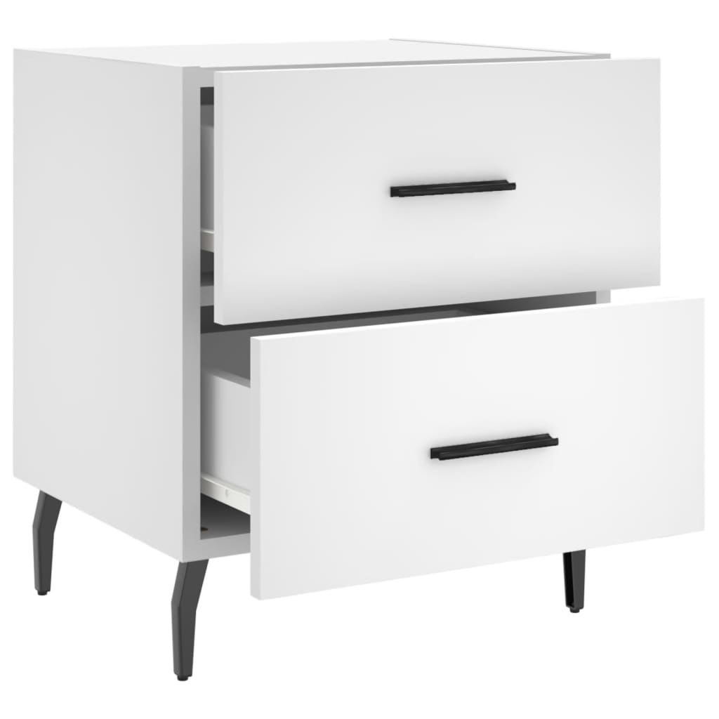 Nachtkastjes 2 St 40X35X47,5 Cm Bewerkt Hout Wit
