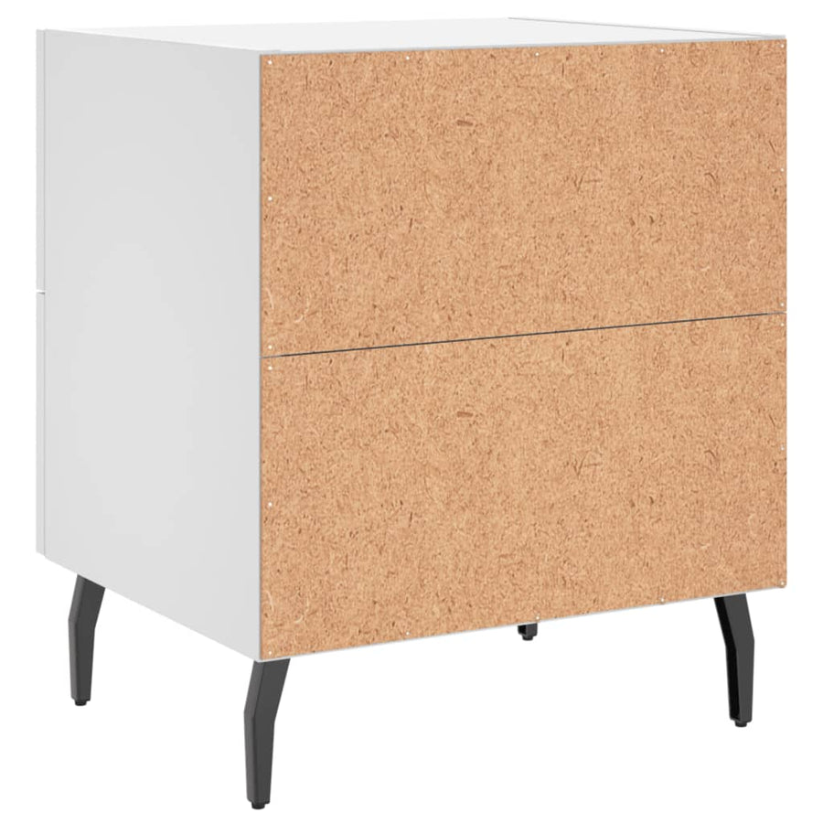 Nachtkastjes 2 St 40X35X47,5 Cm Bewerkt Hout Wit