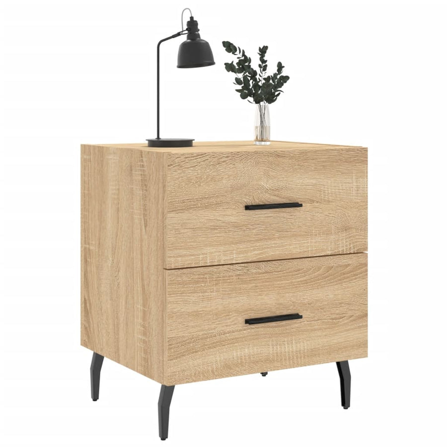 Nachtkastje 40X35X47,5 Cm Bewerkt Hout Kleurig 1 Sonoma eiken