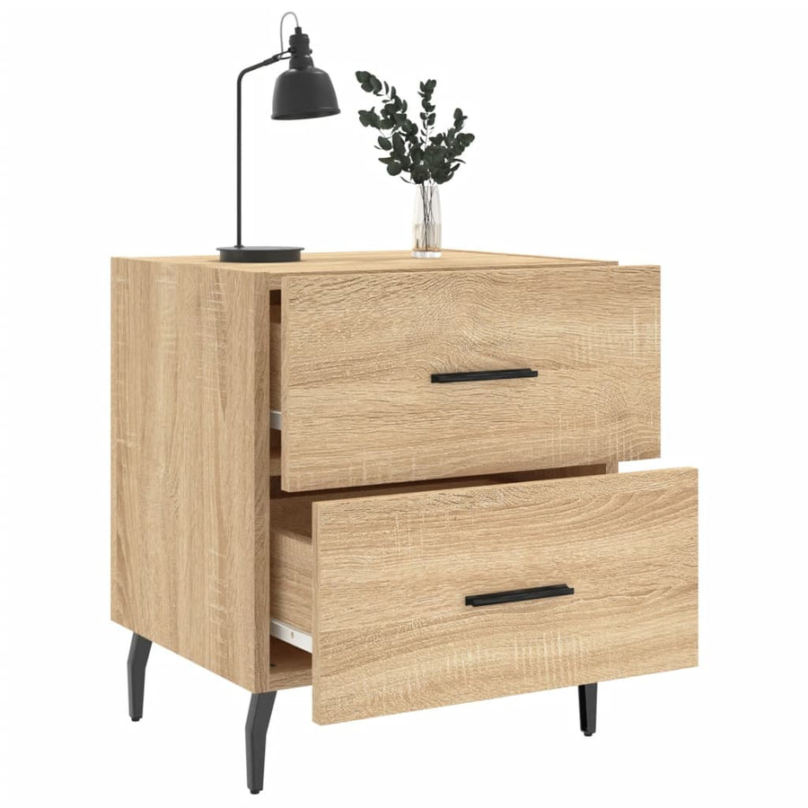 Nachtkastje 40X35X47,5 Cm Bewerkt Hout Kleurig 1 Sonoma eiken