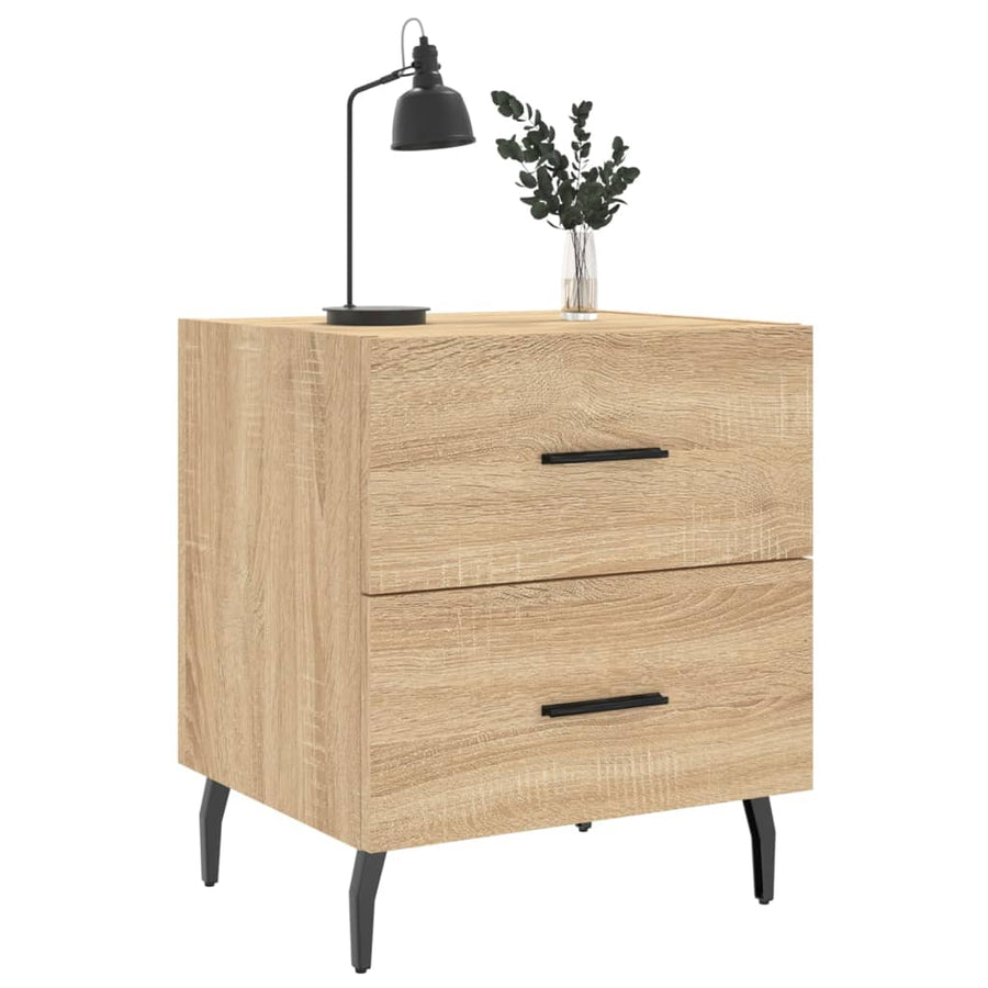Nachtkastjes 2 St 40X35X47,5 Cm Bewerkt Hout Sonoma Eikenkleur