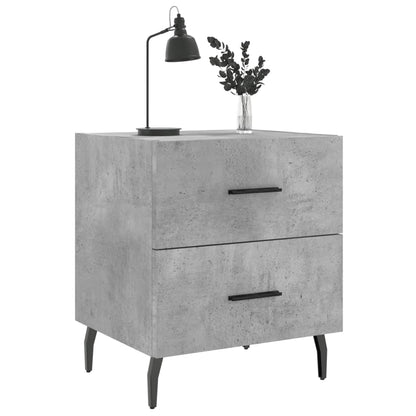 Nachtkastjes 2 St 40X35X47,5 Cm Bewerkt Hout Betongrijs