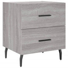 Nachtkastje 40X35X47,5 Cm Bewerkt Hout Eikenkleur 1 Grijs sonoma