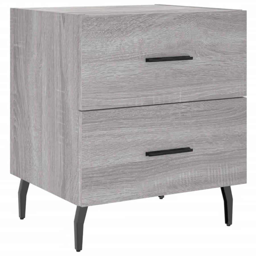 Nachtkastje 40X35X47,5 Cm Bewerkt Hout Eikenkleur 1 Grijs sonoma