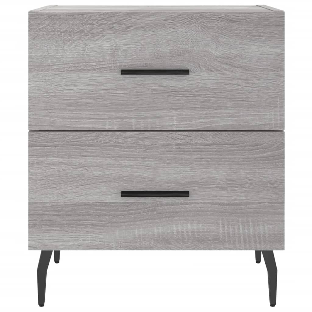 Nachtkastje 40X35X47,5 Cm Bewerkt Hout Eikenkleur 1 Grijs sonoma