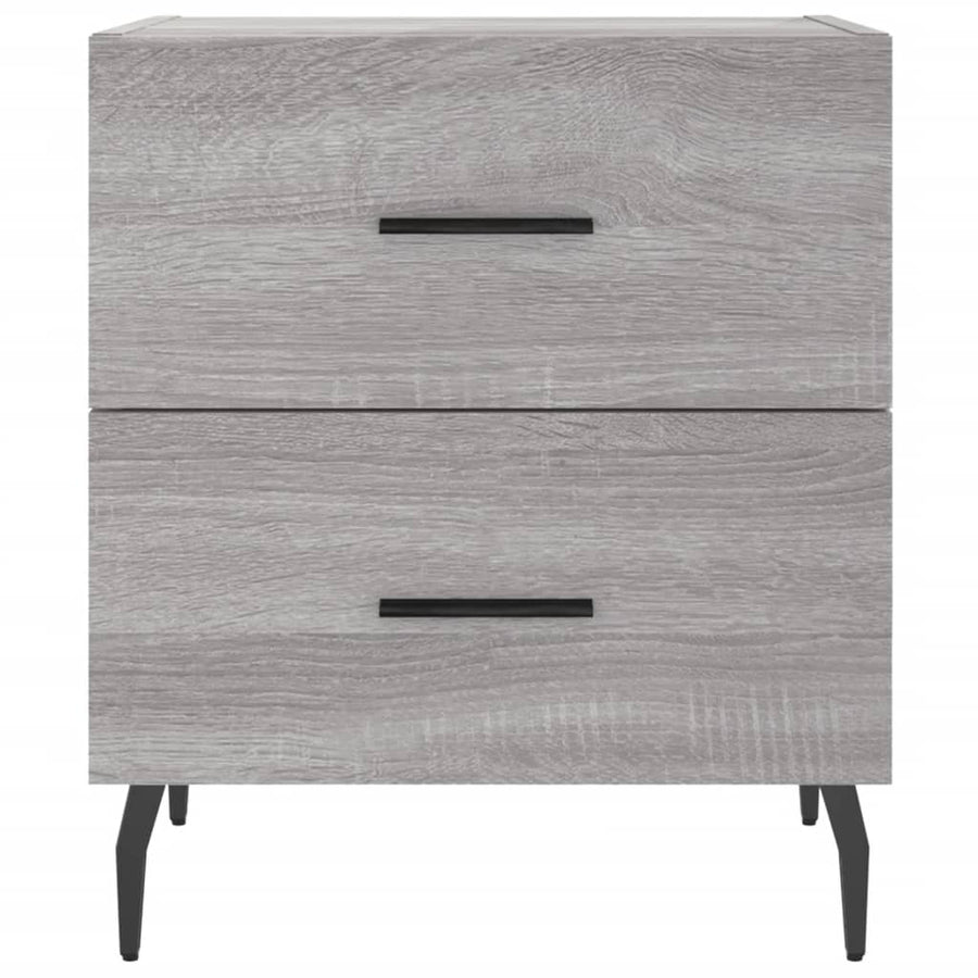Nachtkastje 40X35X47,5 Cm Bewerkt Hout Eikenkleur 1 Grijs sonoma