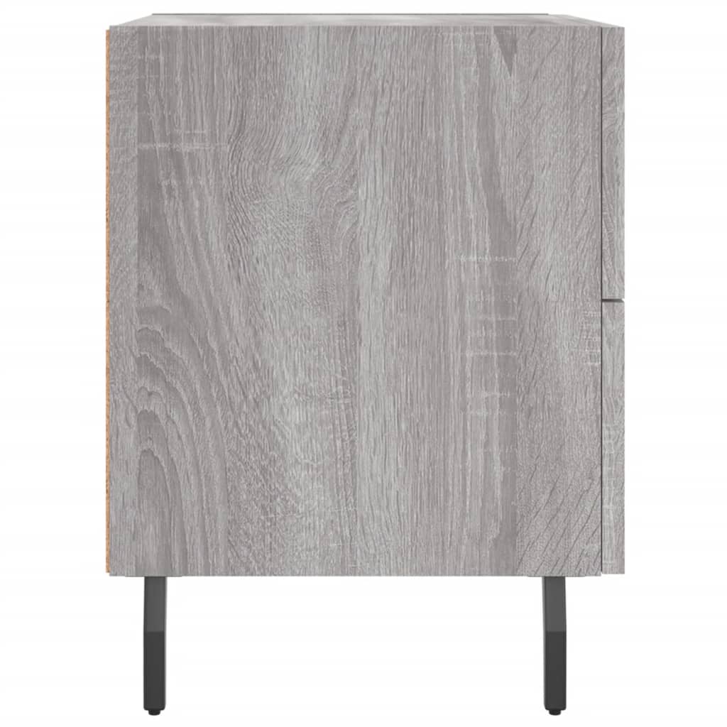 Nachtkastje 40X35X47,5 Cm Bewerkt Hout Eikenkleur 1 Grijs sonoma
