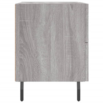 Nachtkastje 40X35X47,5 Cm Bewerkt Hout Eikenkleur 1 Grijs sonoma