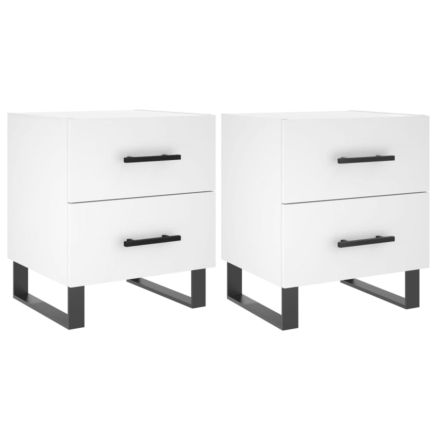 Nachtkastjes 40X35X47,5 Cm Bewerkt Hout 2 Wit