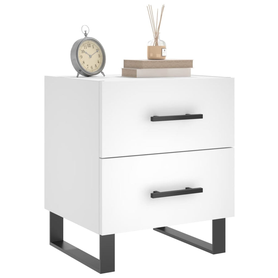 Nachtkastjes 40X35X47,5 Cm Bewerkt Hout 2 Wit