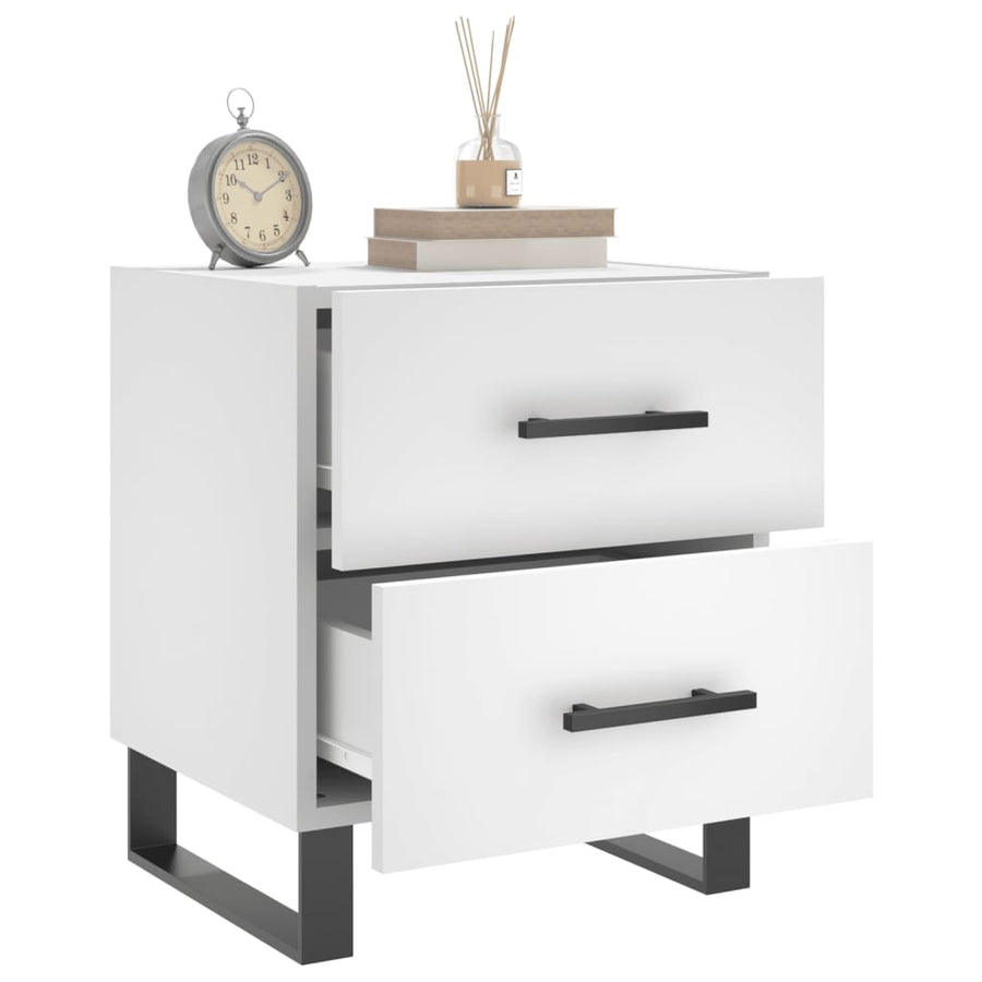Nachtkastjes 40X35X47,5 Cm Bewerkt Hout 2 Wit