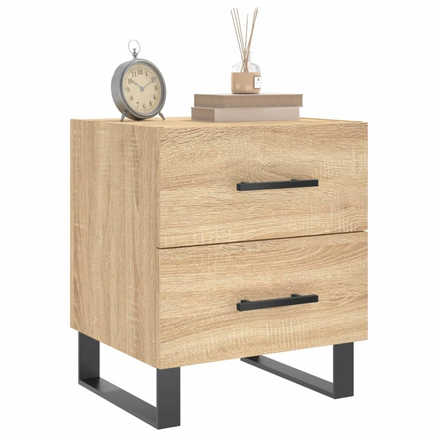 Nachtkastje 40X35X47,5 Cm Bewerkt Hout Kleurig 1 Sonoma eiken