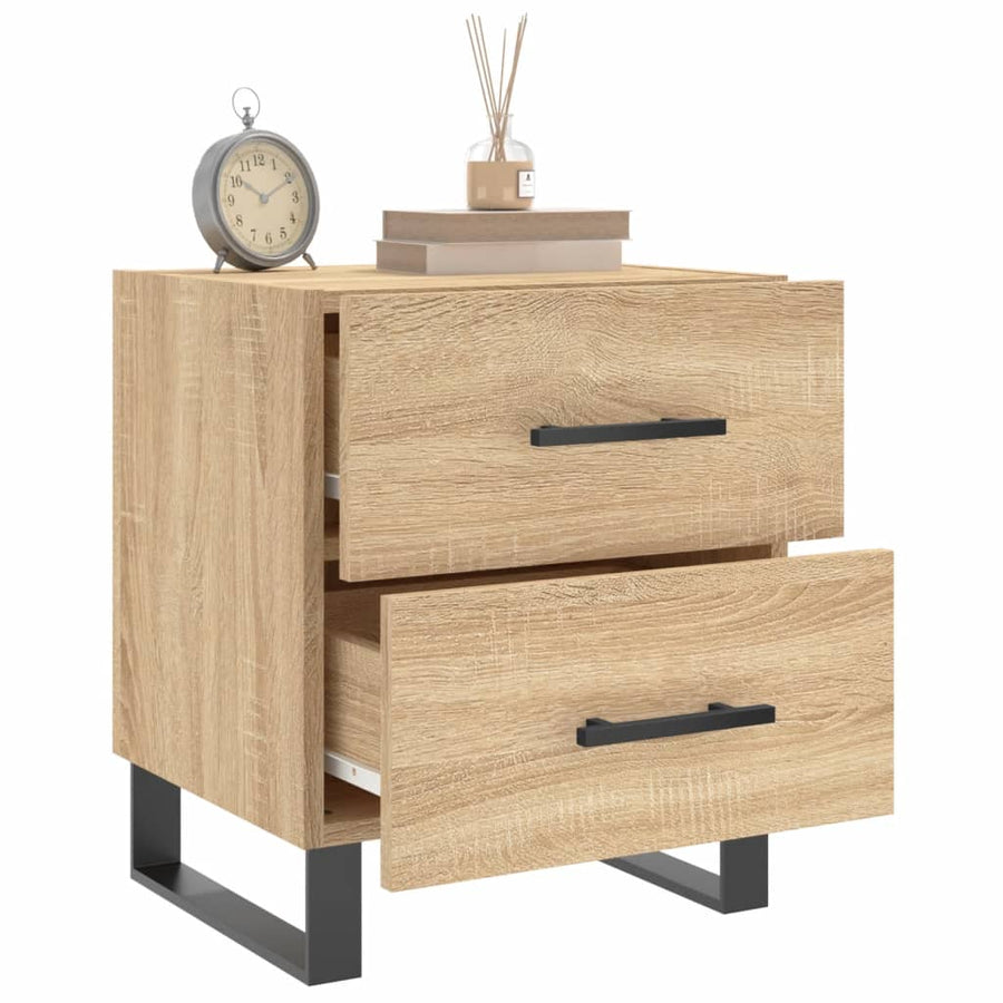 Nachtkastje 40X35X47,5 Cm Bewerkt Hout Kleurig 1 Sonoma eiken